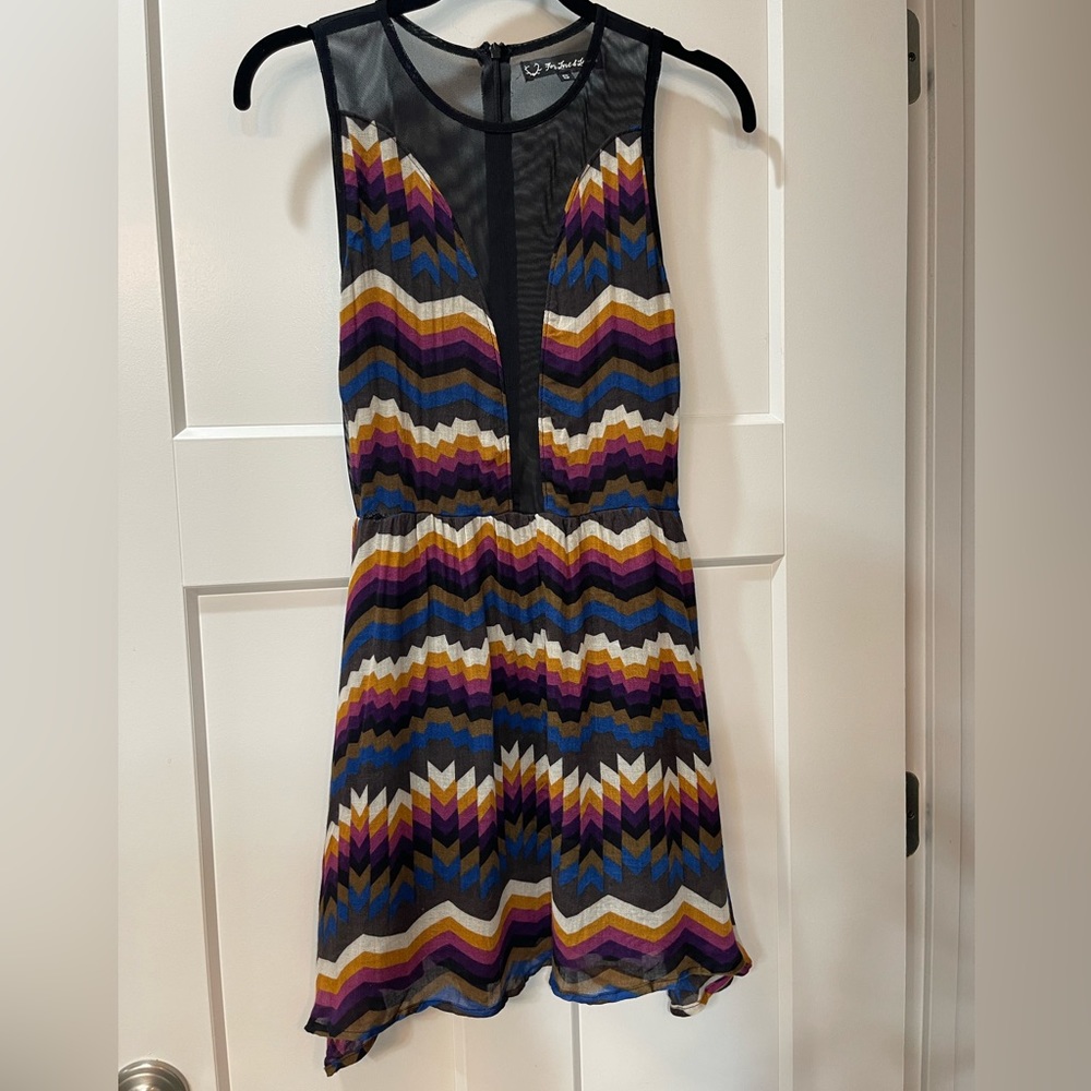 For Love & Lemons Lulu Dress Sunset Zig Zag size small